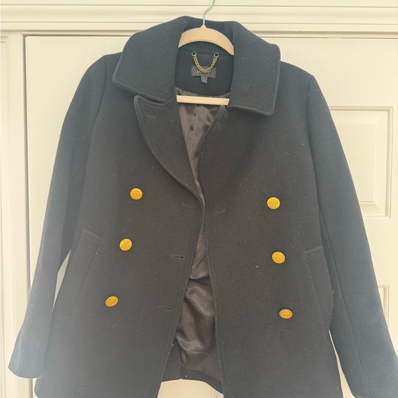 J. Crew Black Peacoat with Gold Buttons - Picture 2 of 4
